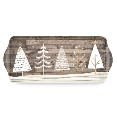 Pimpernel Wooden White Christmas Sandwich Tray (15" X 6.5") - Melamine Serving Platter With Rustic Wood Effect - Dishwasher Safe Serving Tray 9 Pimpernel Wooden White Christmas Sandwich Tray (15" X 6.5") - Melamine Serving Platter With Rustic Wood Effect - Dishwasher Safe Serving Tray - Image 7