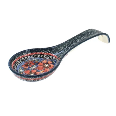 Blue Rose Polish Pottery 1178 Zaklady Large Spoon Rest 10 Blue Rose Polish Pottery 1178 Zaklady Large Spoon Rest - Image 8