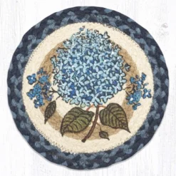 Earth Rugs Blue Hydrangea Round Trivet – 10" Floral Print On Natural Braided Jute Mat -Target KitchenAid GUEST ee1fad56 df65 4b22 8f62 bde339122f33