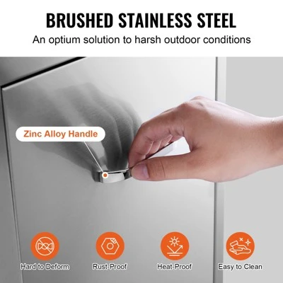 VEVOR Pull Out Trash Drawer 17.7x22.8 Inch Raised Style Trash Bin With Pull-Out Tray Stainless Steel Trash Drawer With Handle, Silver 6 VEVOR Pull Out Trash Drawer 17.7x22.8 Inch Raised Style Trash Bin With Pull-Out Tray Stainless Steel Trash Drawer With Handle, Silver - Image 4