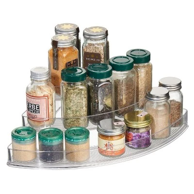 IDesign Corner Spice Rack Organizer For Cabinets - Clear 5 IDesign Corner Spice Rack Organizer For Cabinets - Clear - Image 3
