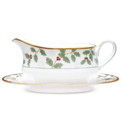 Noritake Holly And Berry Gold Gravy Boat With Tray -Target KitchenAid GUEST eea782fe ad53 40a8 bf26 7c0819298621