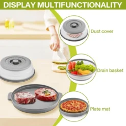 Itopfox Microwave Splatter Cover With Anti-scald Base Plate, Large Plastic & Silicone Vented Collapsible Guard Lid, Plate Holder & Kitchen Colander -Target KitchenAid GUEST eeccf7d9 5eae 4441 ab2b fe351a4e146e
