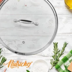 NutriChef Cookware Stockpot Lid - See-Through Tempered Glass Lids (Works With Model: NCSP16) -Target KitchenAid GUEST eedade5b 794d 431e bbdd bedf93da5b64