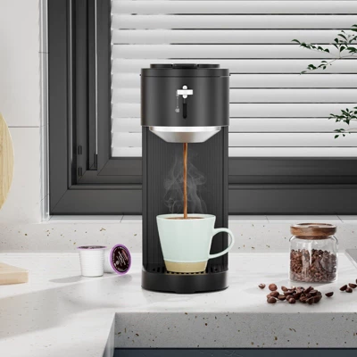 Kismile Single Serve Coffee Maker, Compatible With Capsule And Ground, 5 Brew Sizes Up To 14 Oz, Adjustable Funnel Height, K-cup Coffee Machine 9 Kismile Single Serve Coffee Maker, Compatible With Capsule And Ground, 5 Brew Sizes Up To 14 Oz, Adjustable Funnel Height, K-cup Coffee Machine - Image 7