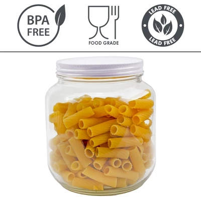 Cornucopia Brands 64oz Clear Wide-Mouth Glass Jar W/ Metal Lid; 2 Quart Food Storage Jar 9 Cornucopia Brands 64oz Clear Wide-Mouth Glass Jar W/ Metal Lid; 2 Quart Food Storage Jar - Image 7