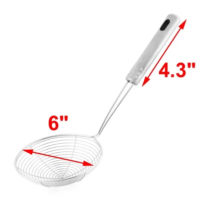 Unique Bargains Kitchen Metal Wire Spiral Mesh Frying Skimmer Strainer Ladle 6'' Dia 1 Pc 3 Unique Bargains Kitchen Metal Wire Spiral Mesh Frying Skimmer Strainer Ladle 6'' Dia 1 Pc