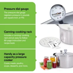 Presto Pressure Canner, Aluminum Boiling Water Canner With Rack, Gauge, And Induction Capability For Kitchen, Silver 11 Presto Pressure Canner, Aluminum Boiling Water Canner With Rack, Gauge, And Induction Capability For Kitchen, Silver -Target KitchenAid GUEST ef8de9c9 d6ec 48aa a686 21482fc9c1e6