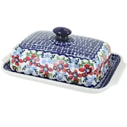 Blue Rose Polish Pottery M080 Manufaktura Large Butter Dish -Target KitchenAid GUEST efb409f7 cc2d 4dda 8052 45c3d7fbbb55