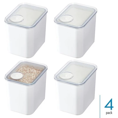 IDesign Medium Canister With Removable Pour Cap - Set Of 4 - White 3 IDesign Medium Canister With Removable Pour Cap - Set Of 4 - White