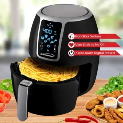 Brentwood Small 1400 Watt 4 Quart Electric Digital Air Fryer With Temperature Control In Black