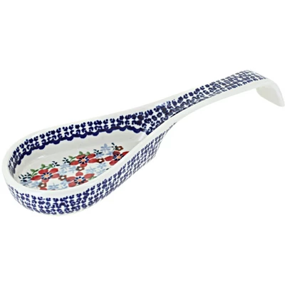 Blue Rose Polish Pottery P164 Manufaktura Large Spoon Rest 10 Blue Rose Polish Pottery P164 Manufaktura Large Spoon Rest - Image 8