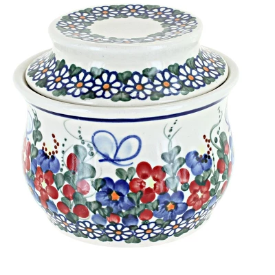 Blue Rose Polish Pottery 549 Vena French Butter Dish 6 Blue Rose Polish Pottery 549 Vena French Butter Dish - Image 4