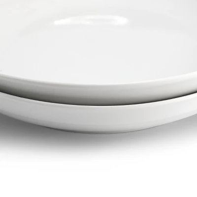 Gibson Home 2 Piece 11 Inch Round Fine Ceramic Serving Bowl Set In White 4 Gibson Home 2 Piece 11 Inch Round Fine Ceramic Serving Bowl Set In White - Image 2