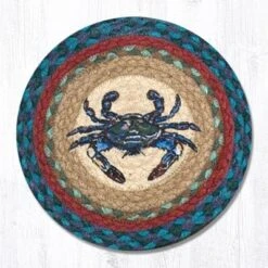 Earth Rugs Round Trivet – Blue Crab Printed Coastal Design, 10"x10", Braided Natural Jute -Target KitchenAid GUEST f10b1242 2fb3 4d67 b711 ae39ef380ee6
