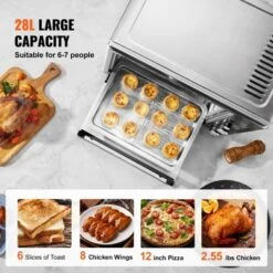 VEVOR 10-IN-1 Convection Oven, 28L/29.6Qt Multifunctional Conventional Oven Countertop, 1800W 4-Tier Toaster With Front Glass Door -Target KitchenAid GUEST f1756f80 372b 4fd5 9e53 8cbfea815924