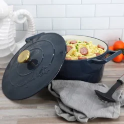 MegaChef 5.3 Quarts Round Enameled Cast Iron Dutch Oven Casserole With Self Basting Lid -Target KitchenAid GUEST f176a36e b163 47d0 8762 91cf28c4d850