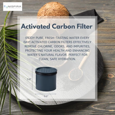 Nispira Carbon Water Filter Replacement Compatible With Lifestraw Go Series, Lifestraw Steel, Lifestraw Universal Water Bottle, 8 Packs 4 Nispira Carbon Water Filter Replacement Compatible With Lifestraw Go Series, Lifestraw Steel, Lifestraw Universal Water Bottle, 8 Packs - Image 2