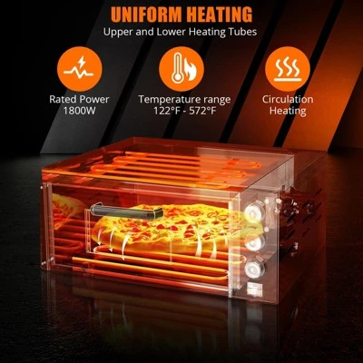 Commercial Countertop Pizza Oven,1800W Stainless Steel Electric Pizza Maker With Timer & Crumb Tray For Home/Restaurant 3 Commercial Countertop Pizza Oven,1800W Stainless Steel Electric Pizza Maker With Timer & Crumb Tray For Home/Restaurant