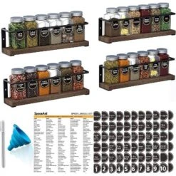 4 Pack Spice Rack Wall Mount With 24 Jars, 386 Label(Black) -Target KitchenAid GUEST f1d06bfa a6e4 452e 801e c6b6011f5e0d