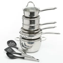 Oster® Oster Ridgewell 13 Piece Stainless Steel Belly Shape Cookware Set In Silver Mirror Polish With Hollow Handle -Target KitchenAid GUEST f1e6a32b 2aa8 4f20 a9c7 4e991cc9e407