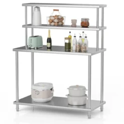 Kitchen Prep Shelf, Stainless Steel Work Table With Overshelves, Commercial Heavy Duty Table With Adjustable Undershelf For Home Restaurant Warehouse -Target KitchenAid GUEST f21958a5 c336 4190 b836 d85fafe10777