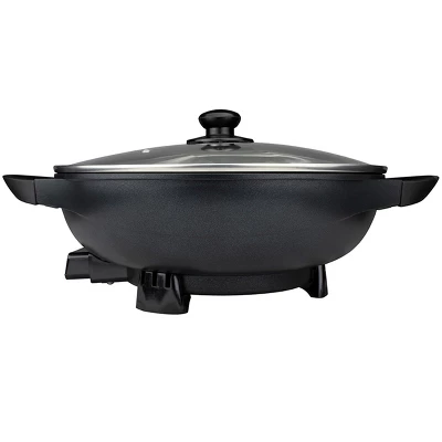 Brentwood 13in Non-Stick Flat Bottom Electric Wok Skillet With Vented Glass Lid In Black 9 Brentwood 13in Non-Stick Flat Bottom Electric Wok Skillet With Vented Glass Lid In Black - Image 7