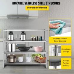 VEVOR Stainless Steel Shelving 60x18.5 Inch 4 Tier Adjustable Shelf Storage Unit Stainless Steel Heavy Duty Shelving, Silver -Target KitchenAid GUEST f29b157c ff38 4ce4 9a21 43dc043fdcdf