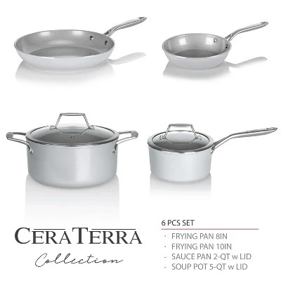 TECHEF CeraTerra - 6pc Ceramic Nonstick Cookware Set 3 TECHEF CeraTerra - 6pc Ceramic Nonstick Cookware Set