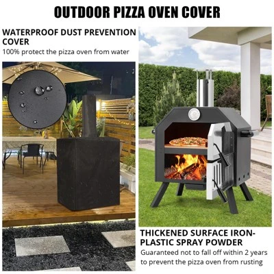 Outdoor Pizza Oven Wood Fired Pizza Oven Portable Patio Ovens Included Pizza Stone 5 Outdoor Pizza Oven Wood Fired Pizza Oven Portable Patio Ovens Included Pizza Stone - Image 3