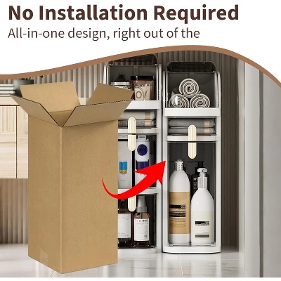 Acekool 4-Tier Slim Plastic Storage Cabinet With Drawers – Space-Saving Waterproof Organizer For Bathroom, Kitchen & Laundry 5 Acekool 4-Tier Slim Plastic Storage Cabinet With Drawers – Space-Saving Waterproof Organizer For Bathroom, Kitchen & Laundry - Image 3