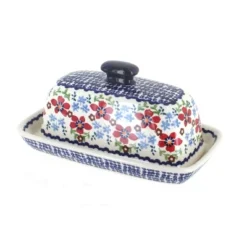 Blue Rose Polish Pottery M074 Manufaktura Butter DIsh -Target KitchenAid GUEST f33f4820 bba3 49ec 8983 6fc8e77a497b