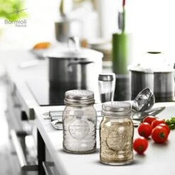 Bormioli Rocco Officina 1825 Salt And Pepper Shaker, Set Of 2, Clear, 8 Oz. Stain Resistant, Durable Glass Jars, Made In Italy -Target KitchenAid GUEST f4019377 f7b6 4052 b016 982c4cc26a64