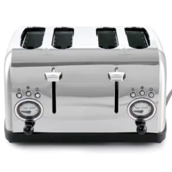 MegaChef 4 Slice Wide Slot Toaster With Variable Browning In Silver