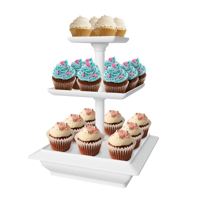 Hastings Home 3-Tier Collapsible Cupcake Dessert Stand Tray - 10" 7 Hastings Home 3-Tier Collapsible Cupcake Dessert Stand Tray - 10" - Image 5
