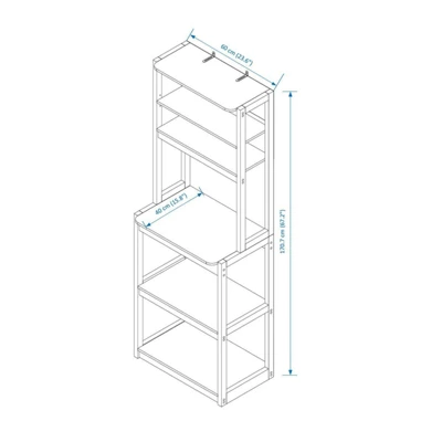 INFURNIC Kitchen Racks Sleek Bakers Rack With Storage And Open Shelves For Modern Kitchen Spaces, White Black, 23.62"*15.75"*66.93" 6 INFURNIC Kitchen Racks Sleek Bakers Rack With Storage And Open Shelves For Modern Kitchen Spaces, White Black, 23.62"*15.75"*66.93" - Image 4