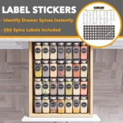 Spice Drawer Organizer With 28 Glass Spice Jars, 386 Labels, For Kitchen Drawers,Black -Target KitchenAid GUEST f4bd29d5 8c78 47c3 88e4 626a02cf7a8a