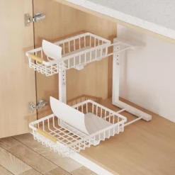 Boersma Adjustable Height 2-Tier Metal Drawer Organizer – Under Sink Storage Rack With Sliding Baskets For Kitchen, Bathroom, Pantry，Black -Target KitchenAid GUEST f58c9b27 27ec 4cd1 8694 f9dcb9a68087