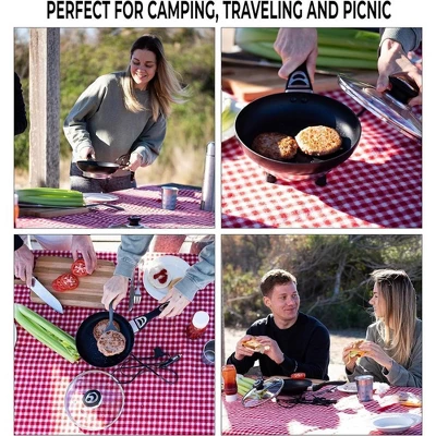 Zone Tech 12V Frying Pan Or Saucepan 2 Quart Portable Non Stick Travel Pot With Glass Vented Lid, Stay Cool Handle And Rubber Feet. 9 Zone Tech 12V Frying Pan Or Saucepan 2 Quart Portable Non Stick Travel Pot With Glass Vented Lid, Stay Cool Handle And Rubber Feet. - Image 7