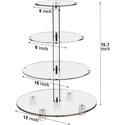 Four-Tier Acrylic Cupcake Stand, Large Cupcake Tray + LED String Lights Top Choice For Wedding & Birthday Party Decorations 4 Four-Tier Acrylic Cupcake Stand, Large Cupcake Tray + LED String Lights Top Choice For Wedding & Birthday Party Decorations - Image 2