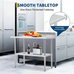 Acekool 24x48 Inch Stainless Steel Prep Table With Backsplash, Adjustable Open Shelf, Easy Clean Surface, Heavy Duty Kitchen Workstation -Target KitchenAid GUEST f6964a4b 0bc6 4853 8b52 0a2d3825383b