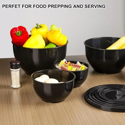 Itopfox 5-Piece Plastic Mixing Bowls With Lids Set, Nesting Bowls For Mixing, Baking, Prepping, Cooking And Serving Food, Dishwasher & Microwave Safe 7 Itopfox 5-Piece Plastic Mixing Bowls With Lids Set, Nesting Bowls For Mixing, Baking, Prepping, Cooking And Serving Food, Dishwasher & Microwave Safe - Image 5