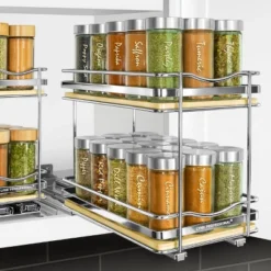 Lynk Professional Slide Out Vertical 6.25" Double Metal/Wood Spice Rack Silver: Kitchen & Pantry Organizer, Pull Out Storage 8 Lynk Professional Slide Out Vertical 6.25" Double Metal/Wood Spice Rack Silver: Kitchen & Pantry Organizer, Pull Out Storage -Target KitchenAid GUEST f70e14fc 6b76 4044 8483 9ea4b6c78764
