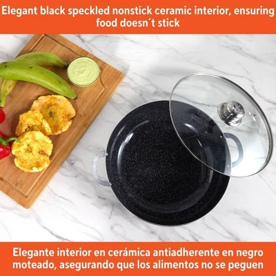 IMUSA Caldero With Dual Speckled Ceramic Set Black: 4 IMUSA Caldero With Dual Speckled Ceramic Set Black: - Image 2