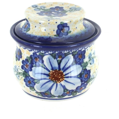 Blue Rose Polish Pottery 549 Vena French Butter Dish 5 Blue Rose Polish Pottery 549 Vena French Butter Dish - Image 3