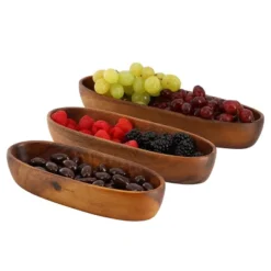 MegaChef 3 Piece Acacia Wood Oval Serving Bowls In Assorted Sizes -Target KitchenAid GUEST f7dde2bf 5ef0 44f5 8d6d a9065fe4c7e3