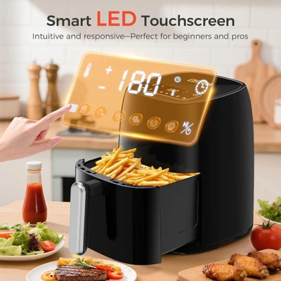 OSTBA Air Fryer With 3D Rapid Air Circulation, Digital Touch Screen, Adjustable Temp & Time, Dishwasher Safe, Oil-Free Healthy Cooking, 4.5 QT 6 OSTBA Air Fryer With 3D Rapid Air Circulation, Digital Touch Screen, Adjustable Temp & Time, Dishwasher Safe, Oil-Free Healthy Cooking, 4.5 QT - Image 4