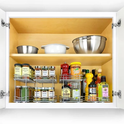 Lynk Professional 8" Wide Slide Out Spice Rack Upper Cabinet Organizer: Chrome-Plated Kitchen Storage With Ball Bearing Glides 5 Lynk Professional 8" Wide Slide Out Spice Rack Upper Cabinet Organizer: Chrome-Plated Kitchen Storage With Ball Bearing Glides - Image 3