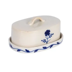 Storied Home Hand-Painted Stoneware Butter Dish With Flower, Blue And White -Target KitchenAid GUEST f8c5c49e 4346 4a89 9293 0dc890863b93