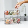 9-Piece Glass Spice Jar Set With 2-Tier Chrome Rack – 8 Glass Jars With Chrome Covers, Space-Saving Storage -Target KitchenAid GUEST f8e09a1b 48c4 4be4 b1a3 f560aac78872